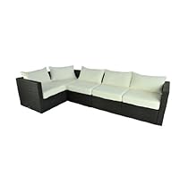 Big Sale Outsunny 5pc Stylish Outdoor PE Rattan Wicker Patio Sofa Furniture Set