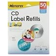 MEM00412 - CD Label Refills, f/ Inkjet/Laser, 50/PK, White Matte