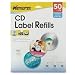 MEM00412 - CD Label Refills, f/ Inkjet/Laser, 50/PK, White Matte