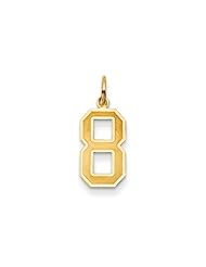 The Jersey Medium Jersey Style Number 8 Pendant in 14K Yellow Gold