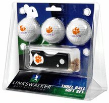 Clemson Tigers 3 Golf Ball Gift Pack With Spring Action Tool