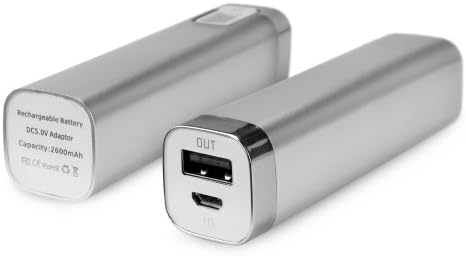 BoxWave Rejuva Power Pack Unnecto Drone Z Power Bank - Universal, Portable 2600 mAh Rechargeable Li-ion Unnecto Drone Z Battery Charger/Power Bank with Backlit Digital LED Power Display and Built In High Output USB Ports (Metallic Silver)