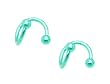 Anodized Neon Lime Stainless Steel Lippy Loop - 14 Gauge - 3/8'' with 5mm Titanium Ball - Sold as a Pair