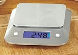 Digital US Mail Scale measures ounces & grams. Compact size 8 ¼ x 6 ¼ x 1 ¼- Proper weight for proper postage. Includes digital clock. Uses (2) AAA Batteries (Not Included)