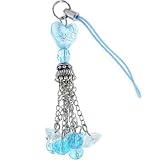 Gioielli Italy Aqua HEART BALI CHAIN Glass Bead Cell Phone Charm