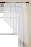 Stylemaster Elegance 56 by 38-Inch Sheer Voile Swag Pair, White