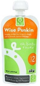 Oh Baby Foods Organic Baby Food - Textured Puree - Level 2 - Wise Punkin - 4 Oz - Case Of 6