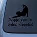 HAPPINESS IS BEING KNEEDED - Cat - Decal Sticker #1520 | Vinyl Color: Black
