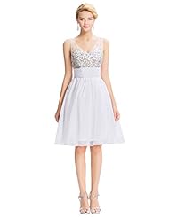 V-neck Acrylic/Chiffon/Satin Sleeveless Cocktail Short Backless  Beaded Sequined Pleated Evening Dress/Homecoming Dress/Bridesmaid Dress/Pageant Dress/Prom Dress/Party Dress/Wedding Dress  With Rhines