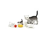 Image of Lundby Småland 60.8038.00 - Familia de gatos miniatura para casa de muñecas (escala 1:18, 4 unidades) [importado de Alemania]