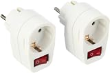 GHZ-Matra 108187-A2 Zwischenstecker 1-Fach mit Schalter 2-er Set