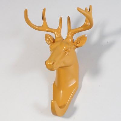 Resin/ Polyresin Novelty Deer Design Hook Hanging Wall Decor Color Yellow