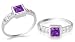 Princess Cut Amethyst Ring Sterling Silver Size 8