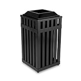Rubbermaid Commercial Steel 16 Gallon Avenue Open Top Waste Receptacle, Square, Black