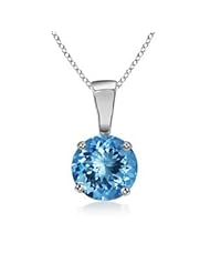 0.4 carats Round Aquamarine Solitaire Pendant