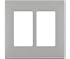 Leviton Renu REWP2-PG Two-Gang Screwless Snap-On Wallplate, Pebble Grey