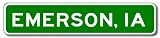 EMERSON, IOWA City Limit Sign - Aluminum - 6 x 24 inches