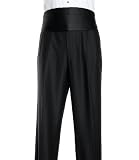 Signature Black Pleated Front Tuxedo Trousers
