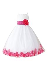 Girls Satin/Tulle Spaghetti Strap Lace Flower-Girl Dress  With a Sash 