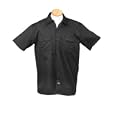 Dickies Men's Short Sleeve Work Shirt, Black, 2X Large