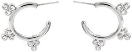 Aoliandatong Sun Descendants Clover Silver-Plated Stud Earrings-Silver