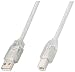 Monacor USB 2.0 Verbindungs-Kabel 5m transparent Stecker USB Typ A auf USB Typ B