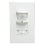 Leviton PR150-1LW 500W, Single Pole, 150 Degrees, 350 sq. ft. Passive Infrared Wall Switch Occupancy Sensor, Residential Grade, White