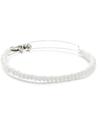 Alex and Ani "Collegiate" White Sea Bead Expandable Wire Bangle Bracelet
