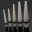 UV Expanders White & Clear Color Stripes Candy Taper with O Ring, 6g - Sold as a Pair