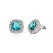Eve's Addiction Designer Style Sparkling Blue Topaz CZ Earrings