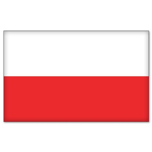 Poland Polish Polska Flag car bumper sticker 5 x 4