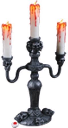 12" Tall Fun World Lite Up Creepy Halloween Decor Candelabra