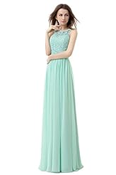 Sheath Chiffon Open-Back Jeweled Lace Floor Length Evening Dress  with a Brush/Sweep Train 