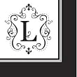 Monogram Black & White Cocktail Napkins - L Monogram Black & White Cocktail Napkins - L