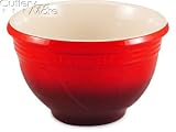 Le Creuset 2-5/8-Quart Small Ribbed Rim Stoneware Mixing Bowl, Red