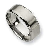 Titanium Beveled Edge 8mm Brushed and Polished Band