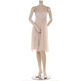 BCBG COROZO MESH&JERSEY BEADED PLEATS DRESS NEW 10