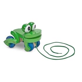  Melissa & Doug Deluxe Wooden Frolicking Frog Pull Toy