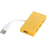 BUFFALO USB2.0Hub バスパワー 4+1ポート 充電ポート付 イエロー BSH5U02YEの画像
