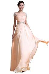 Full Length Cap Sleeves  Ruched Beaded  Ball Gown Evening Dress/Prom Dress 