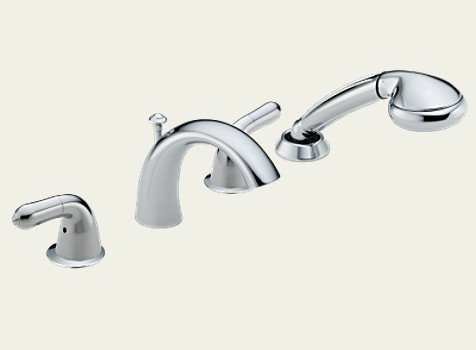 Delta Faucet 2715-LHP - Roman Tub Double Handle Faucet With Hand Held Shower