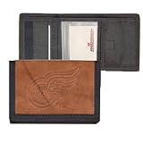 Detroit Red Wings Leather and Nylon Embossed Trifold Wallet