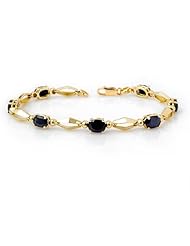Genuine 7.0 ctw Sapphire Bracelet 10K Yellow Gold