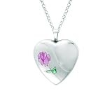 Sterling Silver Heart Shaped Flower Locket