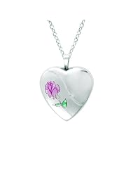 Sterling Silver Heart Shaped Flower Locket