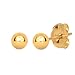 Jewelstop 14k Real Yellow Gold Stud Ball Earrings, Gold Friction Backs - 3 mm