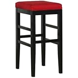 Sonata Red Microfiber 26" High Stationary Counter Stool