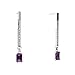 14K White Gold Emerald-cut Genuine Amethyst Dangle title=
