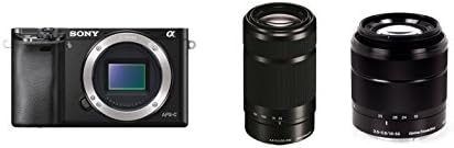 Sony Alpha a6000 Digital Camera Wi-Fi w/ 18-55mm 55-210mm Zoom Lens Bundle (Certified Refurbished)