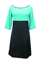 Sabrina Neck Colorblocking Cotton  Dress